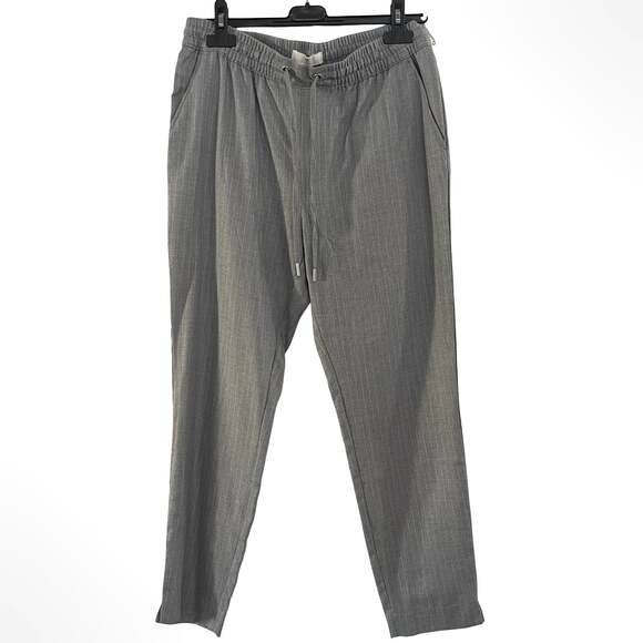 H&M Pants - H&M L.O.G.G. Gray Pinstripe Elastic Waist Drawstring Casual Trousers